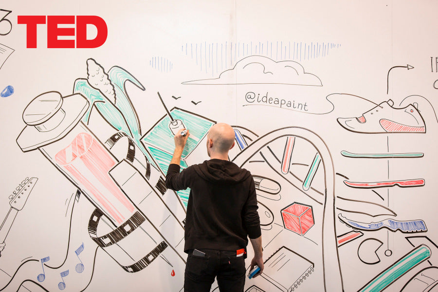 At TED, it's encouraged to draw on the walls, Whiteboard Paint, Dry  Erase Paint, White Board Paint