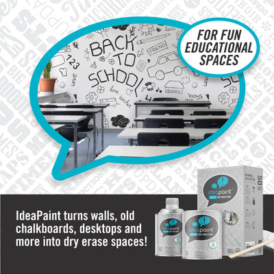 IdeaPaint White Dry Erase Paint - 50 SQ FT