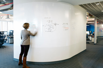 Write Dry Erase Wallcovering Roll - IdeaPaint US in use at an office